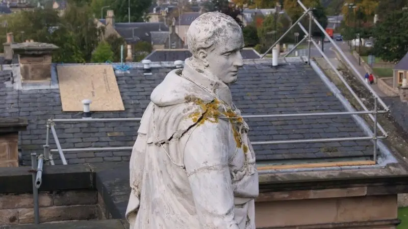 Old Anderson statue, showing signs of wear