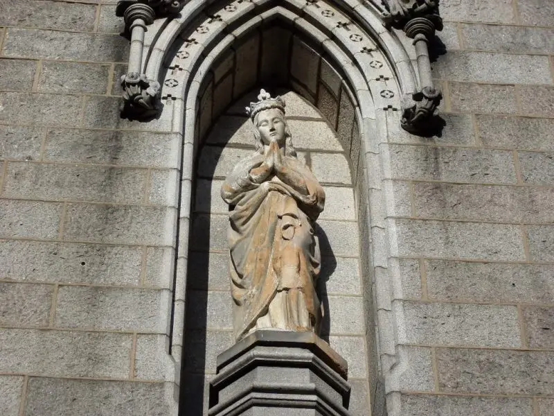 Virgin Mary Statue in a granite Niche