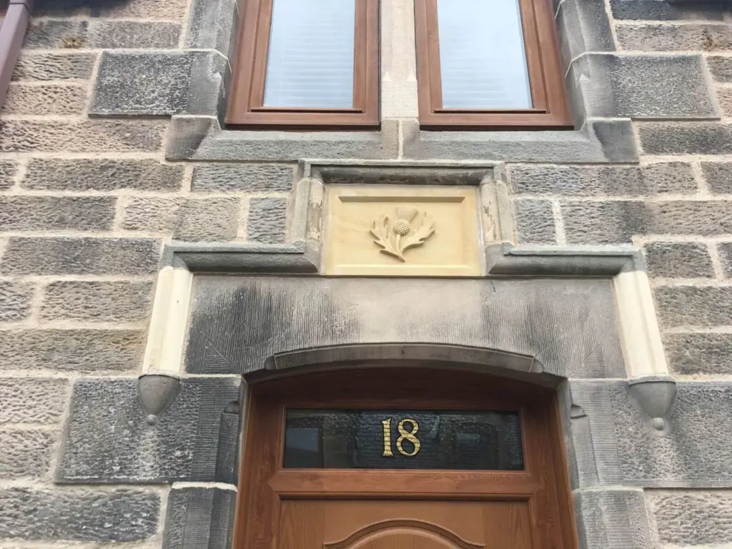 Front elevation picked and pointed